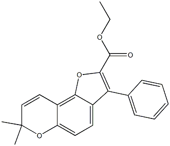 3-Phenyl-7,7-dimethyl-7H-furo[2,3-f][1]benzopyran-2-carboxylic acid ethyl ester Structure