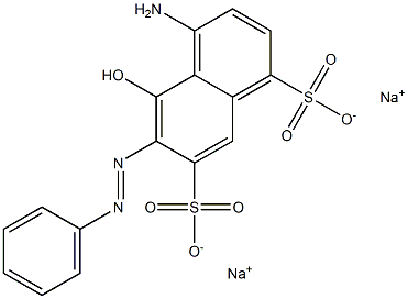 4-Amino-5-hydroxy-6-(phenylazo)-1,7-naphthalenedisulfonic acid disodium salt,,结构式