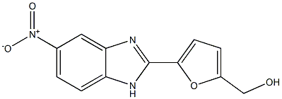 5-Nitro-2-[5-(hydroxymethyl)furan-2-yl]-1H-benzimidazole Struktur