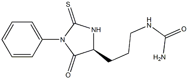 N-[3-[(4S)-5-Oxo-1-phenyl-2-thioxoimidazolidin-4-yl]propyl]urea Struktur