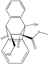 (11S,12S)-9,10-ジヒドロ-9-ヒドロキシ-12-(ヒドロキシメチル)-9,10-エタノアントラセン-11-カルボン酸メチル 化学構造式