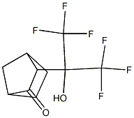 3-[2,2,2-トリフルオロ-1-ヒドロキシ-1-(トリフルオロメチル)エチル]-2-ノルボルナノン 化学構造式