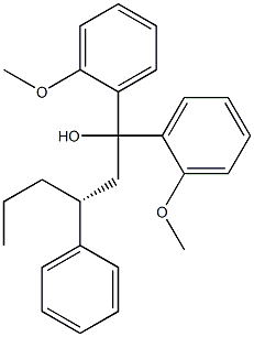 [R,(-)]-1,1-Bis(o-methoxyphenyl)-3-phenyl-1-hexanol Structure