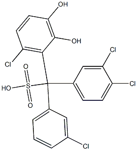 (3-Chlorophenyl)(3,4-dichlorophenyl)(6-chloro-2,3-dihydroxyphenyl)methanesulfonic acid