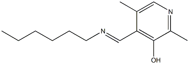 2,5-Dimethyl-4-[(hexylimino)methyl]pyridin-3-ol,,结构式