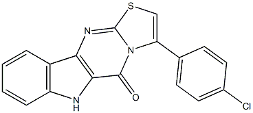 1-(p-Chlorophenyl)-3-thia-4,9,10a-triazacyclopenta[b]fluoren-10(9H)-one Structure