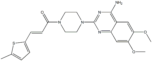 4-Amino-2-[4-[3-(5-methyl-2-thienyl)propenoyl]-1-piperazinyl]-6,7-dimethoxyquinazoline,,结构式