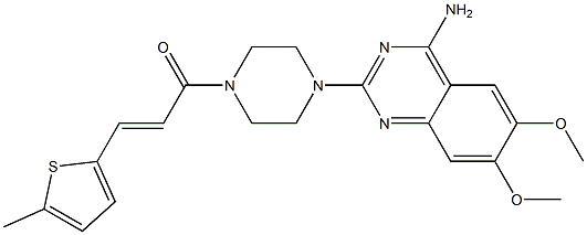 4-(4-アミノ-6,7-ジメトキシキナゾリン-2-イル)-1-[3-(5-メチル-2-チエニル)アクリロイル]ピペラジン 化学構造式