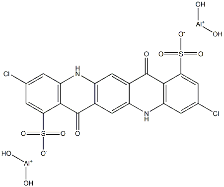 3,10-Dichloro-5,7,12,14-tetrahydro-7,14-dioxoquino[2,3-b]acridine-1,8-disulfonic acid bis(dihydroxyaluminum) salt Struktur