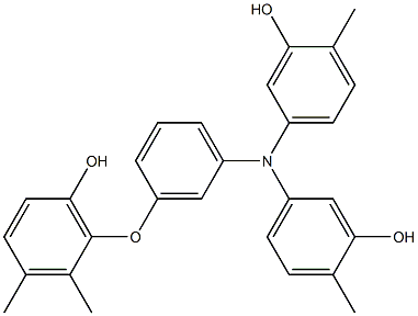 N,N-Bis(3-hydroxy-4-methylphenyl)-3-(6-hydroxy-2,3-dimethylphenoxy)benzenamine 结构式