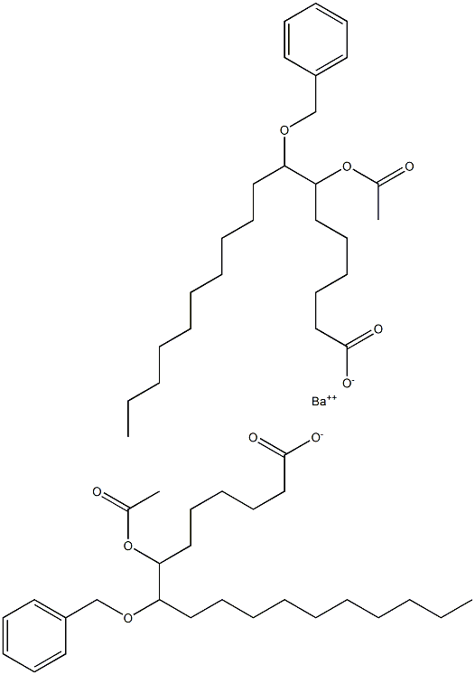 Bis(8-benzyloxy-7-acetyloxystearic acid)barium salt Structure