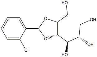 4-O,5-O-(2-クロロベンジリデン)-D-グルシトール 化学構造式
