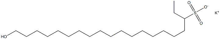 20-Hydroxyicosane-3-sulfonic acid potassium salt 结构式