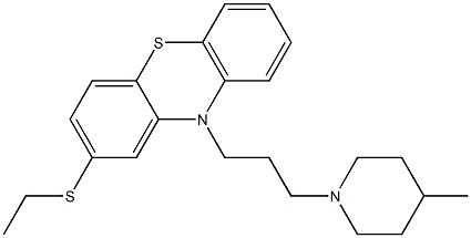 2-(Ethylthio)-10-[3-(4-methyl-1-piperidinyl)propyl]-10H-phenothiazine,,结构式