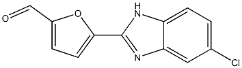 5-クロロ-2-[5-ホルミルフラン-2-イル]-1H-ベンゾイミダゾール 化学構造式
