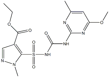 5-(4-Methoxy-6-methyl-2-pyrimidinylaminocarbonylsulfamoyl)-1-methyl-1H-pyrazole-4-carboxylic acid ethyl ester 结构式