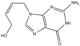 9-[(Z)-4-Hydroxy-2-butenyl]-2-amino-1,9-dihydro-6H-purin-6-one Struktur