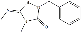 4-Methyl-2-benzyl-5-(methylimino)-4,5-dihydro-1,2,4-thiadiazol-3(2H)-one,,结构式