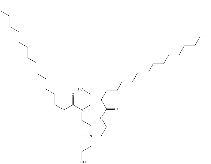 N-(2-Hydroxyethyl)-N-[2-[(2-hydroxyethyl)(1-oxohexadecyl)amino]ethyl]-N-methyl-2-[(1-oxohexadecyl)oxy]ethanaminium 结构式