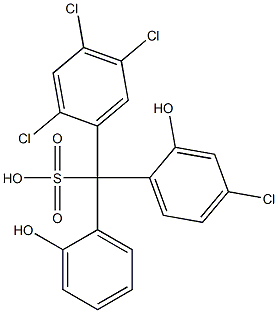 (4-クロロ-2-ヒドロキシフェニル)(2,4,5-トリクロロフェニル)(2-ヒドロキシフェニル)メタンスルホン酸 化学構造式