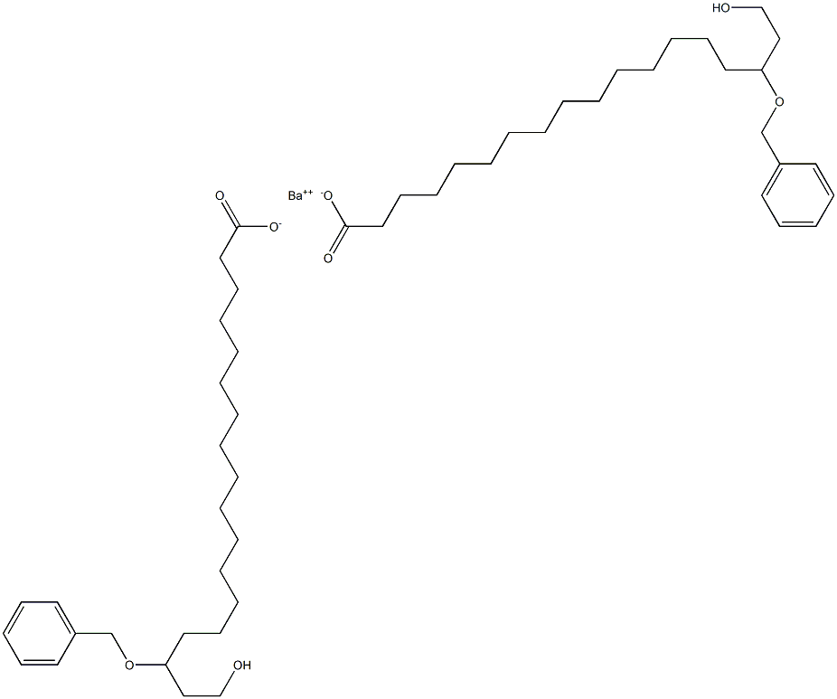 Bis(16-benzyloxy-18-hydroxystearic acid)barium salt Structure