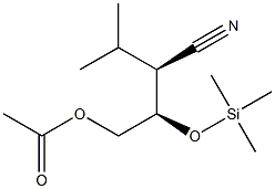 (2S,3R)-4-Acetoxy-3-(trimethylsilyloxy)-2-isopropylbutanenitrile Struktur