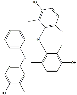 N,N-Bis(3-hydroxy-2,6-dimethylphenyl)-2-(4-hydroxy-2,3-dimethylphenoxy)benzenamine,,结构式