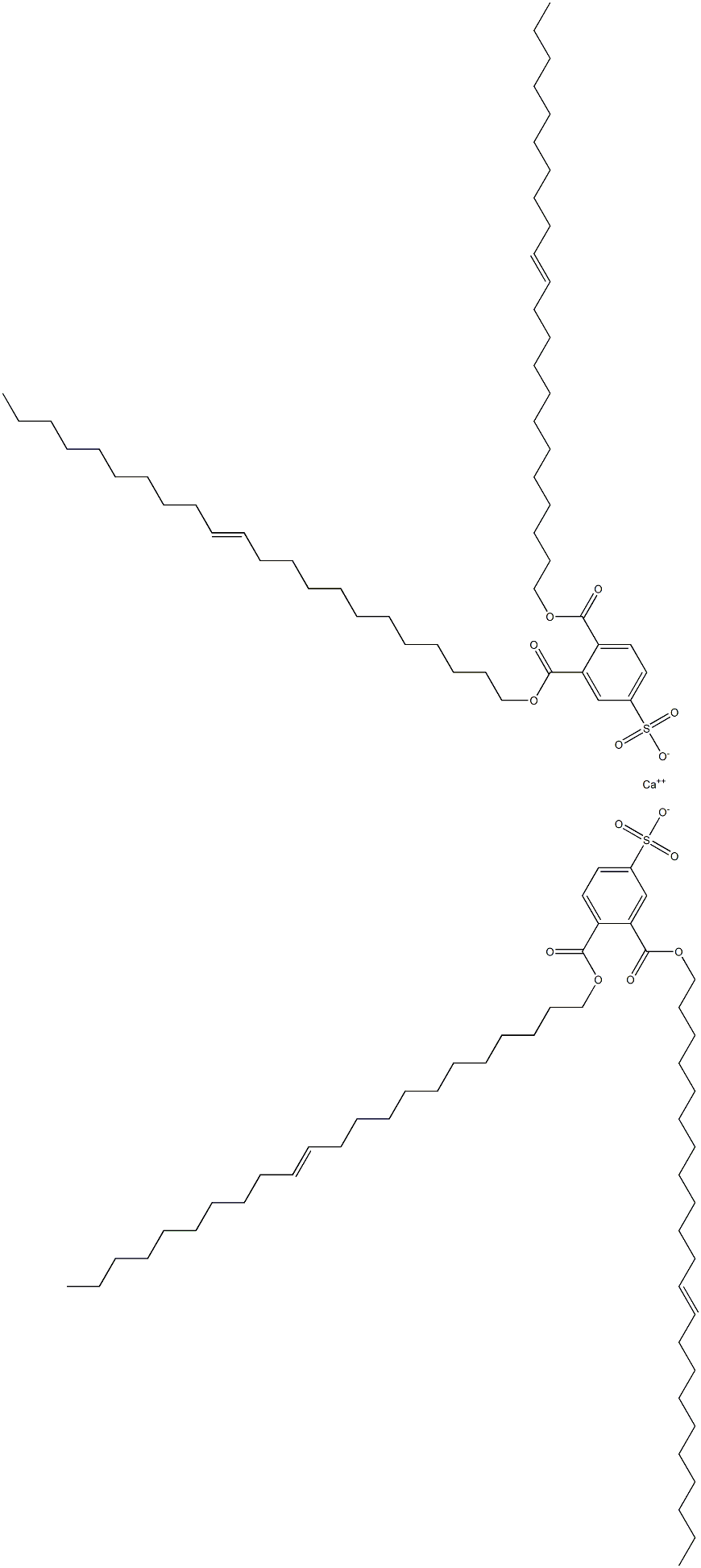 Bis[3,4-di(12-docosenyloxycarbonyl)benzenesulfonic acid]calcium salt Structure