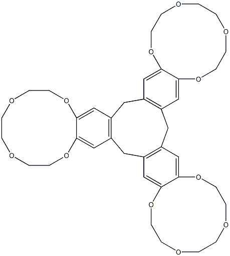 12,13'-[(2,3,5,6,8,9-Hexahydro-1,4,7,10-benzotetraoxacyclododecin)-12,13-diylbis(methylene)][13,12'-methylenebis(2,3,5,6,8,9-hexahydro-1,4,7,10-benzotetraoxacyclododecin)] 结构式