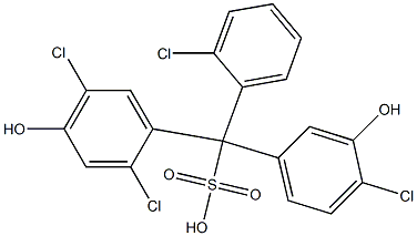 (2-Chlorophenyl)(4-chloro-3-hydroxyphenyl)(2,5-dichloro-4-hydroxyphenyl)methanesulfonic acid 结构式