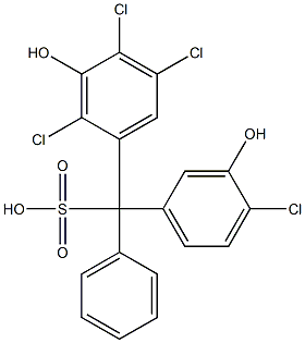 (4-Chloro-3-hydroxyphenyl)(2,4,5-trichloro-3-hydroxyphenyl)phenylmethanesulfonic acid Struktur
