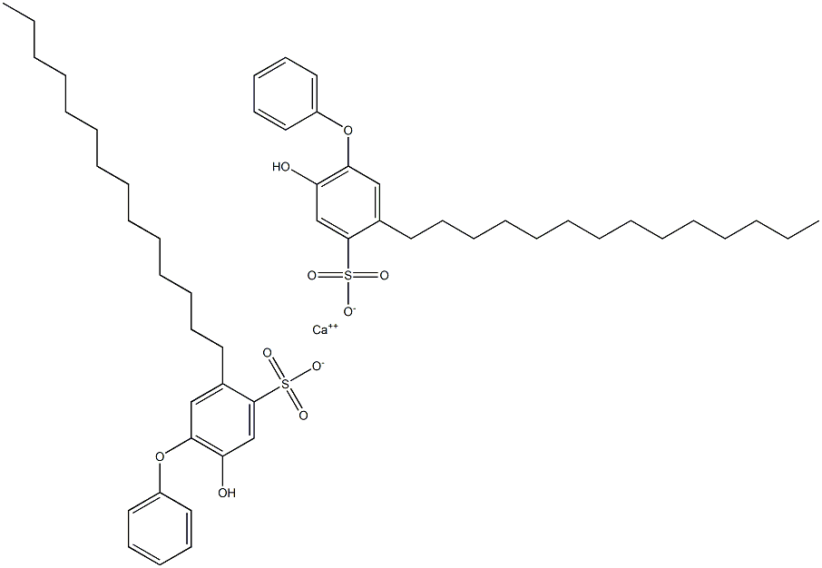 Bis(6-hydroxy-3-tetradecyl[oxybisbenzene]-4-sulfonic acid)calcium salt 结构式