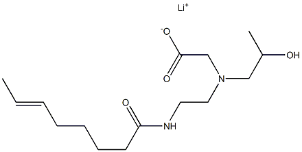 N-(2-ヒドロキシプロピル)-N-[2-(6-オクテノイルアミノ)エチル]アミノ酢酸リチウム 化学構造式
