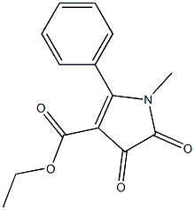 4,5-ジヒドロ-1-メチル-4,5-ジオキソ-2-フェニル-1H-ピロール-3-カルボン酸エチル 化学構造式
