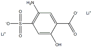 5-アミノ-4-スルホサリチル酸ジリチウム 化学構造式