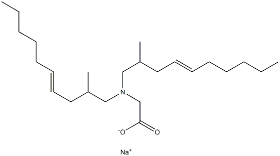 N,N-Bis(2-methyl-4-decenyl)aminoacetic acid sodium salt,,结构式