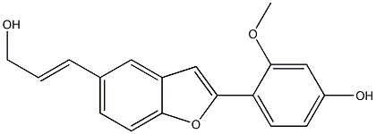 2-(2-Methoxy-4-hydroxyphenyl)-5-[(E)-3-hydroxy-1-propenyl]benzofuran Struktur