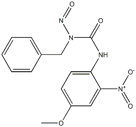 1-Benzyl-1-nitroso-3-(4-methoxy-2-nitrophenyl)urea Struktur