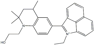 1-Ethyl-2-[[1,2,3,4-tetrahydro-1-(2-hydroxyethyl)-2,2,4-trimethylquinolin]-6-yl]benz[cd]indol-1-ium,,结构式