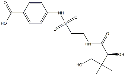 (-)-4-[2-[[(S)-2,4-Dihydroxy-3,3-dimethylbutyryl]amino]ethylsulfonylamino]benzoic acid,,结构式
