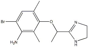 2-[1-(3-アミノ-2-メチル-6-メチル-4-ブロモフェノキシ)エチル]-2-イミダゾリン 化学構造式