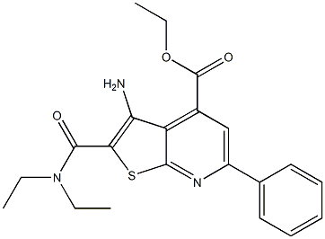 2-[[Diethylamino]carbonyl]-3-amino-6-phenylthieno[2,3-b]pyridine-4-carboxylic acid ethyl ester,,结构式