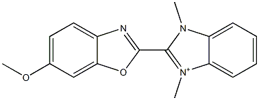 2-(6-Methoxybenzoxazol-2-yl)-1,3-dimethyl-1H-benzimidazol-3-ium,,结构式