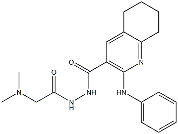 N'-[2-(Dimethylamino)acetyl]-2-[(phenyl)amino]-5,6,7,8-tetrahydroquinoline-3-carbohydrazide Struktur