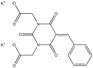Hexahydro-5-benzylidene-2,4,6-trioxo-1,3-pyrimidinediacetic acid dipotassium salt,,结构式