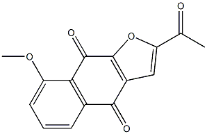 2-アセチル-8-メトキシナフト[2,3-b]フラン-4,9-ジオン 化学構造式