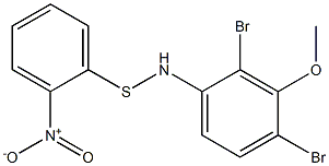 N-[(2-ニトロフェニル)チオ]-N-(2,4-ジブロモ-3-メトキシフェニル)アミン 化学構造式