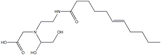 N-(1,2-ジヒドロキシエチル)-N-[2-(6-ウンデセノイルアミノ)エチル]アミノ酢酸 化学構造式