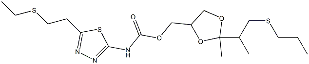 N-[5-(2-Ethylthioethyl)-1,3,4-thiadiazol-2-yl]carbamic acid [2-methyl-2-(1-methyl-2-propylthioethyl)-1,3-dioxolan-4-yl]methyl ester|