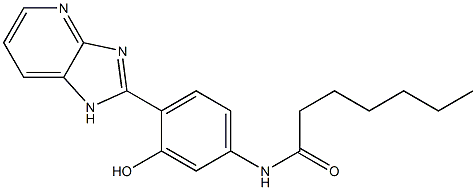 N-[3-Hydroxy-4-[1H-imidazo[4,5-b]pyridin-2-yl]phenyl]heptanamide 结构式